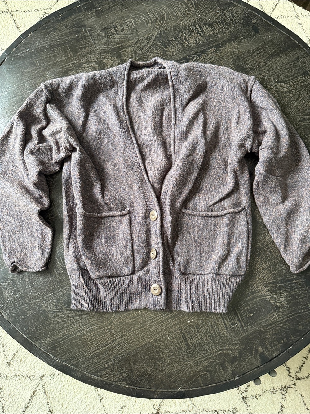 Universal Thread Heathered Gray-Brown Button Front Cardigan